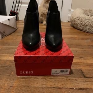 Guess Black 4.5 inch heel booties, %100 leather